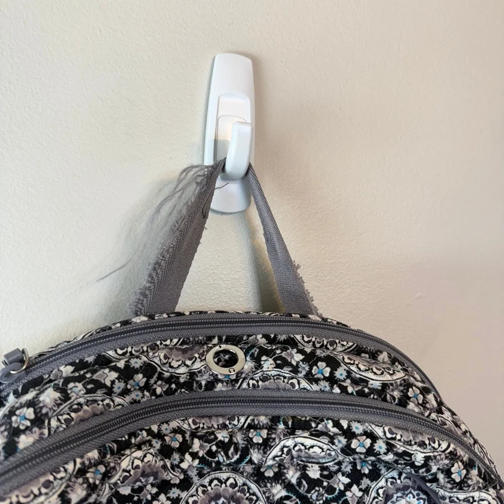 Vera Bradley Charcoal Medallion Paisley Print Campus Backpack Quilted Cotton